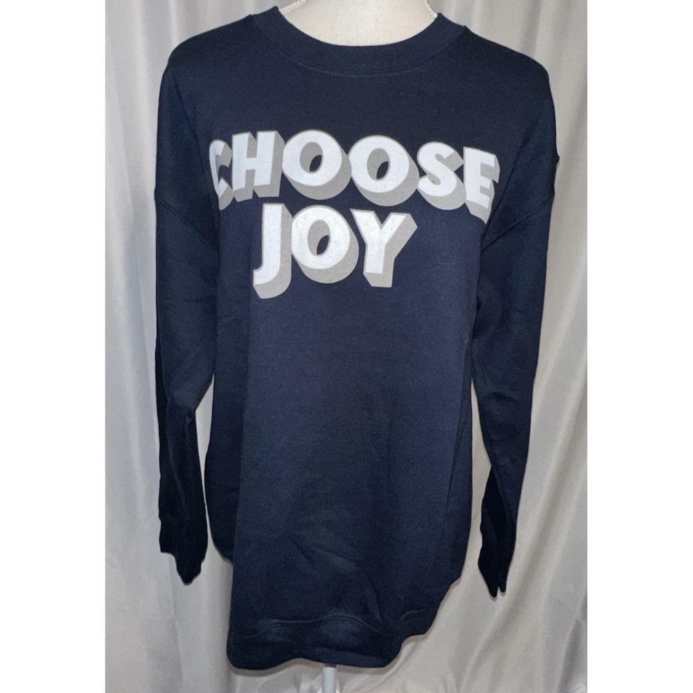 New Gildan Sweatshirt Size M Women's Choose Joy Pullover Crew Neck
